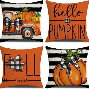Fall Harvest Set Of 4 Pillow Covers and 4 Placemats